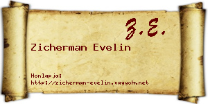 Zicherman Evelin névjegykártya